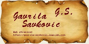 Gavrila Savković vizit kartica